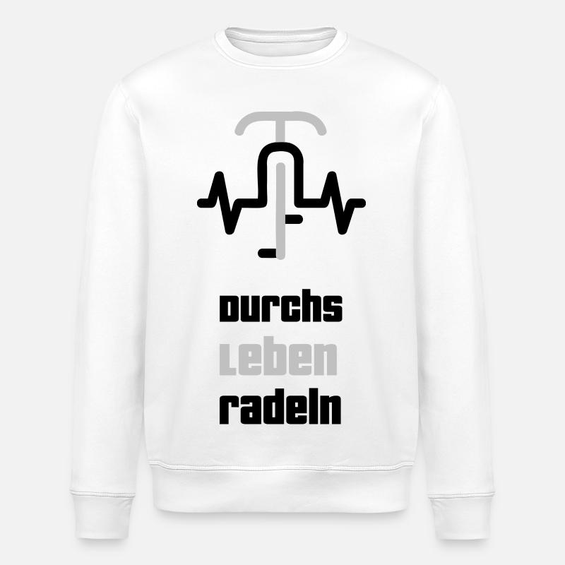 Durchs Leben Radeln - Stanley/Stella Unisex Bio-Sweatshirt ROLLER - Weiß