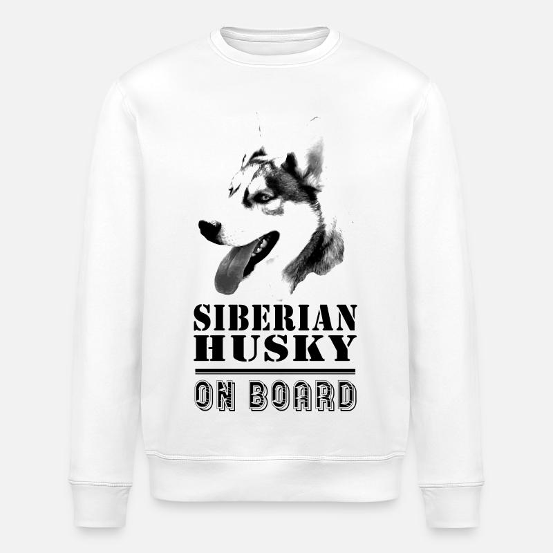 Husky à bord - Sweat bio ROLLER Stanley/Stella Unisexe - blanc