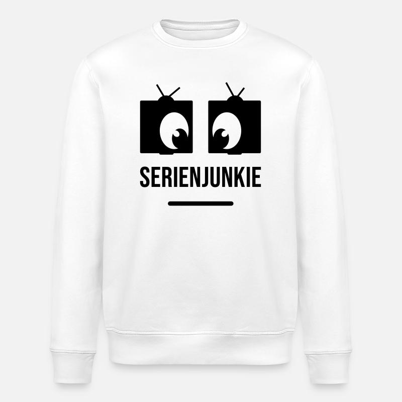 Series junkie with square eyes - Stanley/Stella ROLLER Unisex Organic Sweatshirt - white