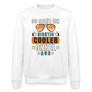 Onkel So Sieht Ein Richtig Cooler Onkel Aus - Stanley/Stella Unisex Bio-Sweatshirt ROLLER - Weiß - Vorne - Nik (191cm)