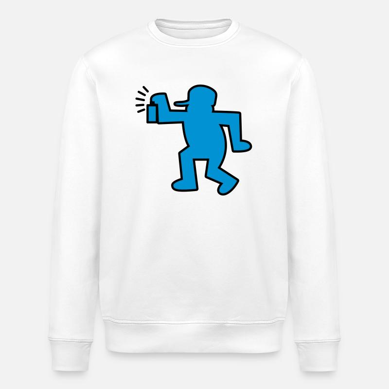 Graffiti-Mann - Stanley/Stella Unisex Bio-Sweatshirt ROLLER - Weiß