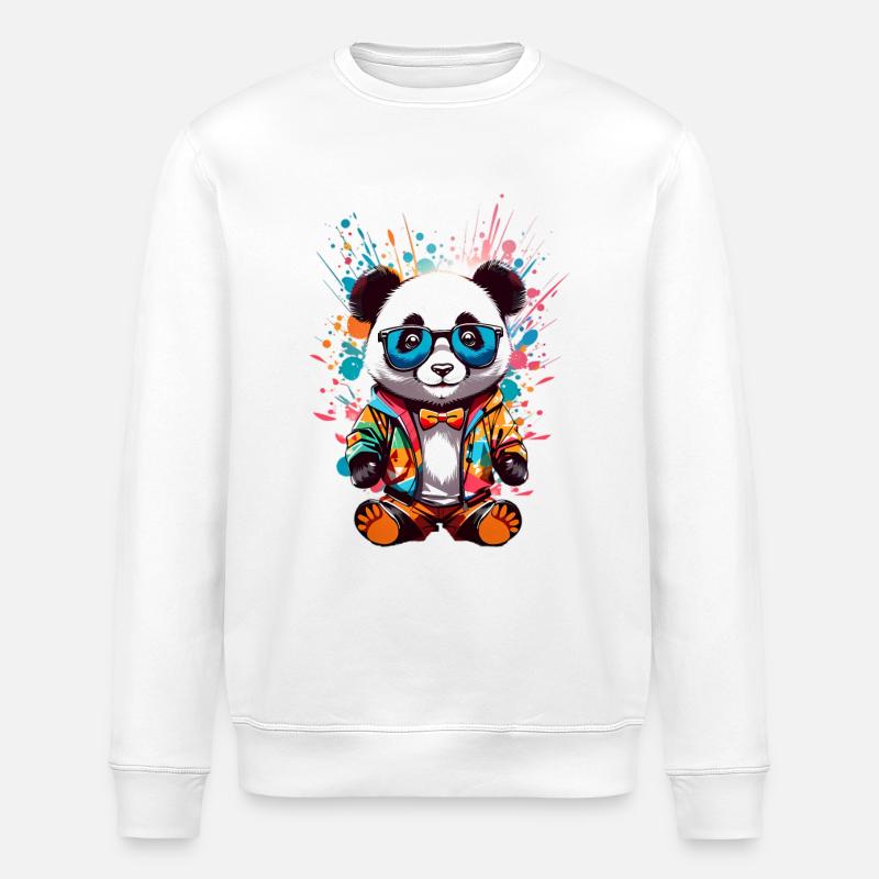 Cool Panda - Sweat bio ROLLER Stanley/Stella Unisexe - blanc