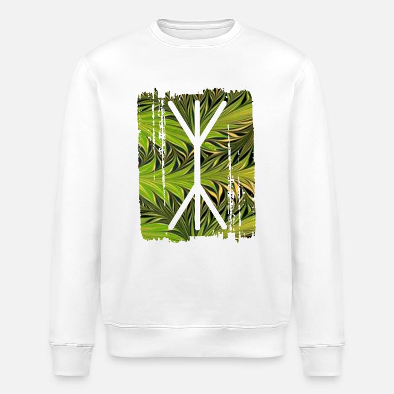 yggdrasil rune e 101 - Stanley/Stella ROLLER Unisex Organic Sweatshirt - white