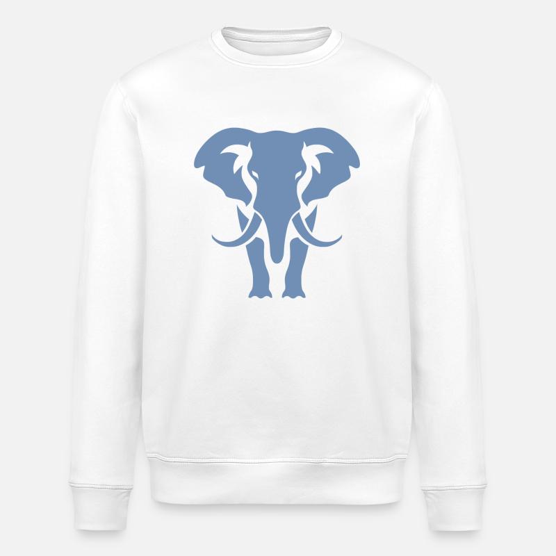Logo blanc Elephant Silhouette - Sweat bio ROLLER Stanley/Stella Unisexe - blanc