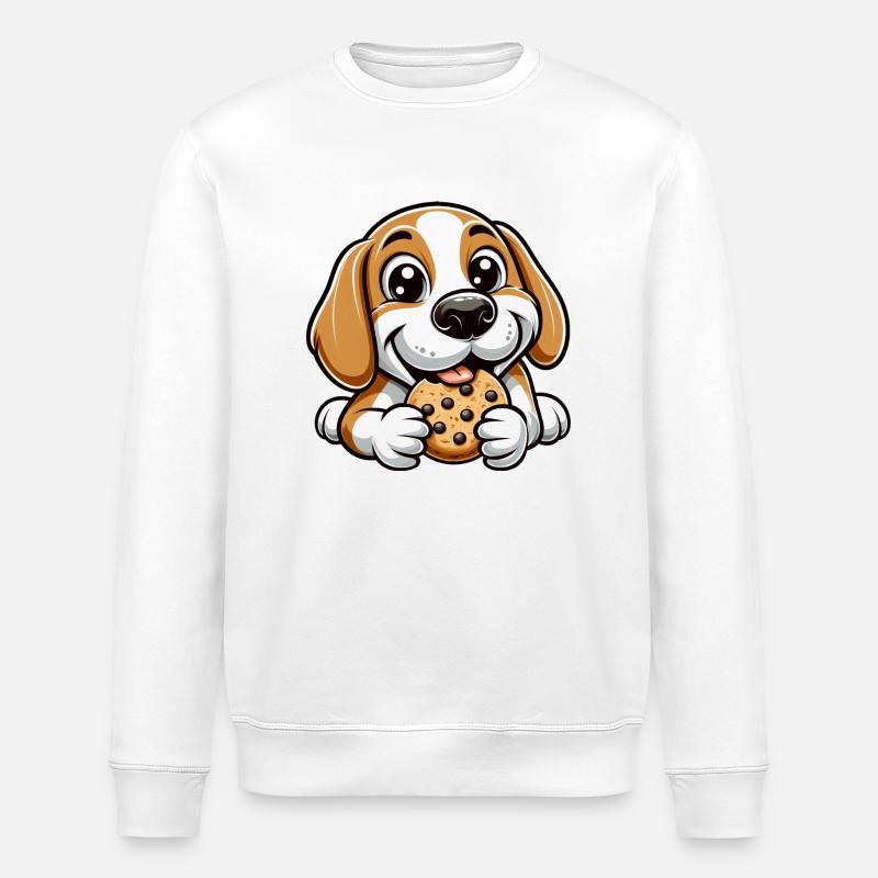 Beagle Dog Cookie Dessert Candy - Stanley/Stella ROLLER Unisex Organic Sweatshirt - white