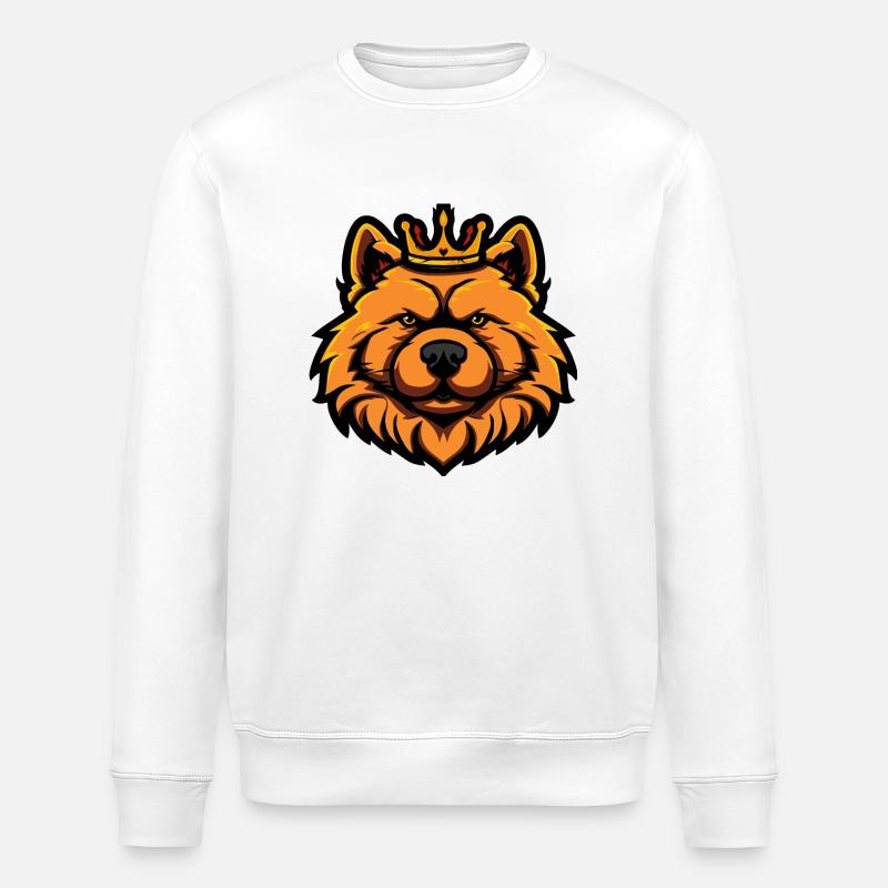 Chow Chow Dog Crown - Stanley/Stella ROLLER Unisex Organic Sweatshirt - white