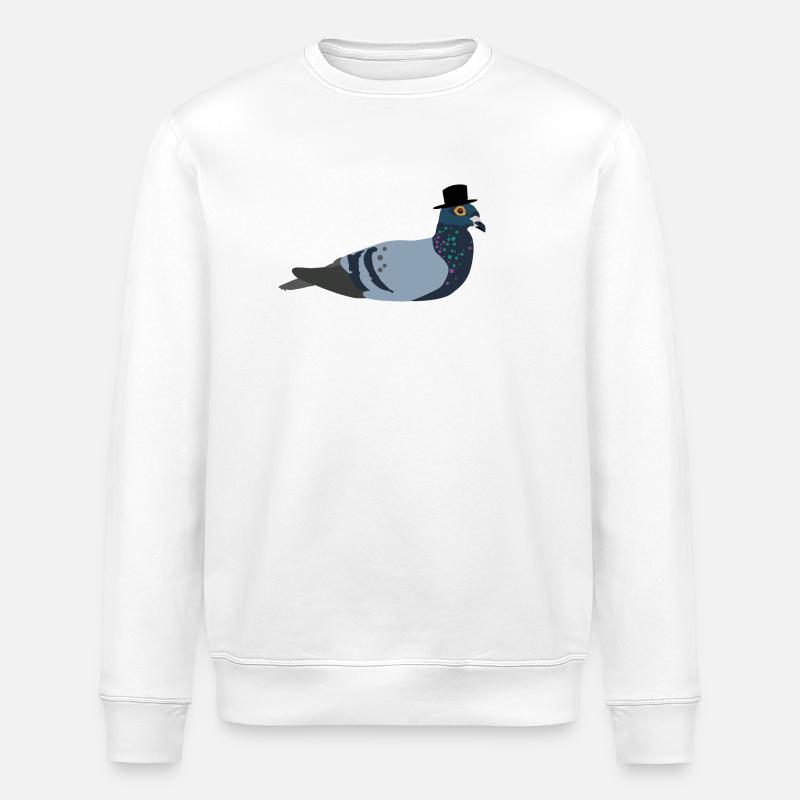 Colombe avec chapeau - Sweat bio ROLLER Stanley/Stella Unisexe - blanc