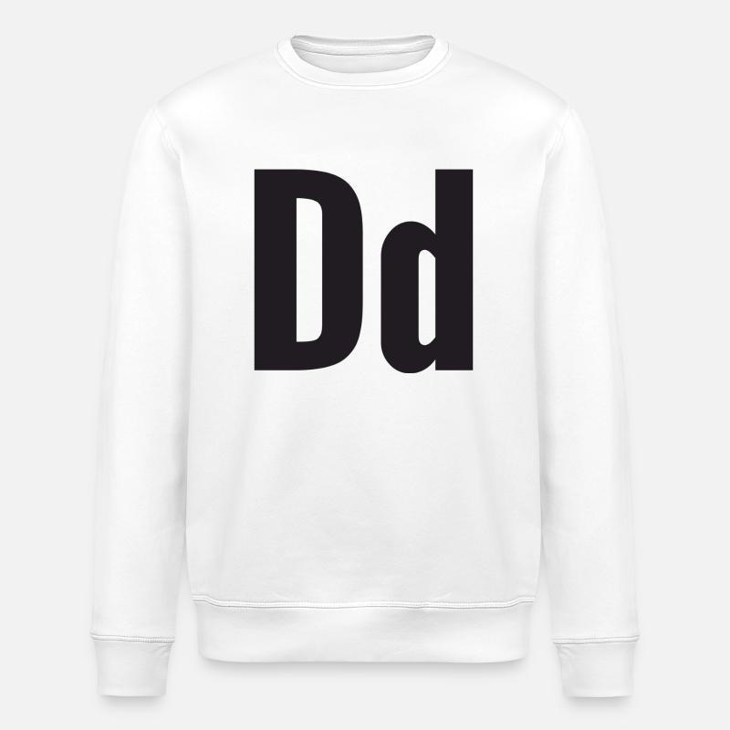 Letter D - Stanley/Stella ROLLER Unisex Organic Sweatshirt - white