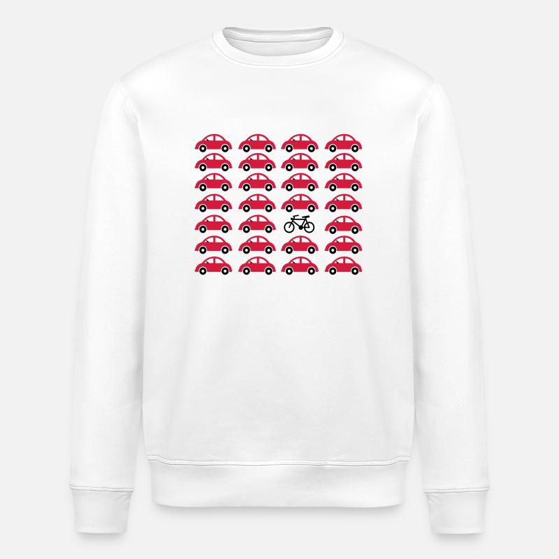 Fahrrad statt Auto - Stanley/Stella Unisex Bio-Sweatshirt ROLLER - Weiß