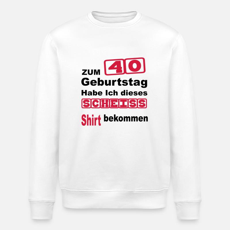 40 birthday - Stanley/Stella ROLLER Unisex Organic Sweatshirt - white