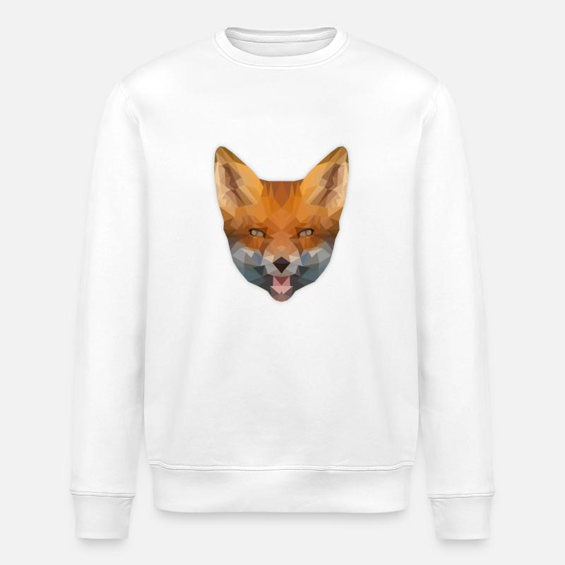 LowPoly "Fox" - Stanley/Stella ROLLER Unisex Organic Sweatshirt - white