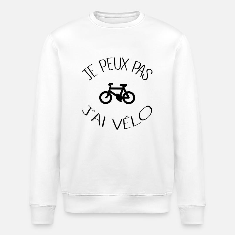 Je peux pas j'ai vélo - Sweat bio ROLLER Stanley/Stella Unisexe - blanc
