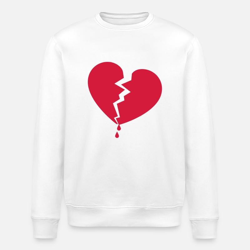 zerbrochenes herz - Stanley/Stella Unisex Bio-Sweatshirt ROLLER - Weiß
