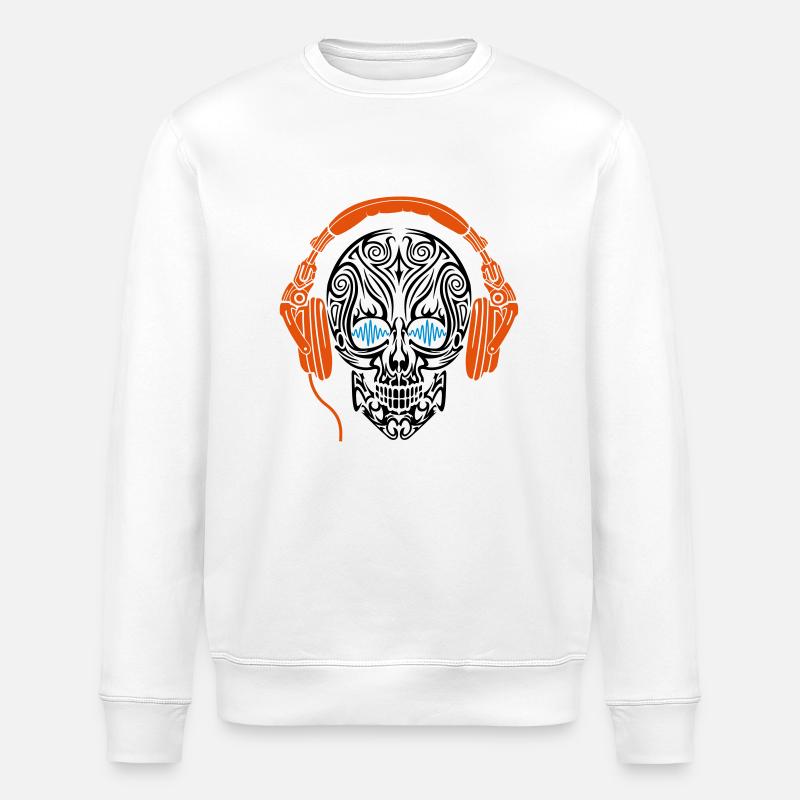 Schädel-Kopfhörer - Stanley/Stella Unisex Bio-Sweatshirt ROLLER - Weiß
