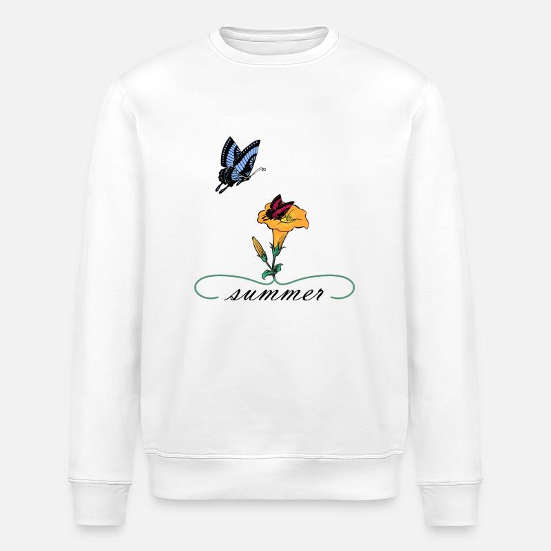 Summer Sommer Schmetterlinge - Stanley/Stella Unisex Bio-Sweatshirt ROLLER - Weiß