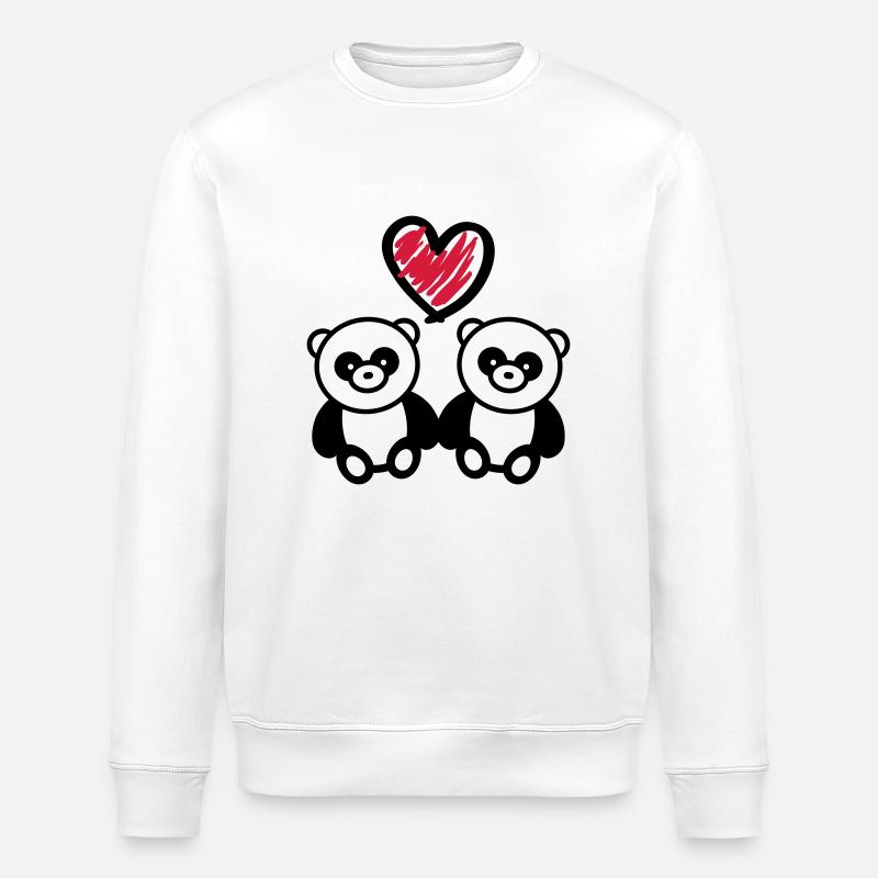 panda_love_r2 - Sweat bio ROLLER Stanley/Stella Unisexe - blanc