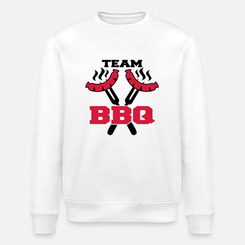 Team BBQ Logo - Stanley/Stella ROLLER Unisex Organic Sweatshirt - white