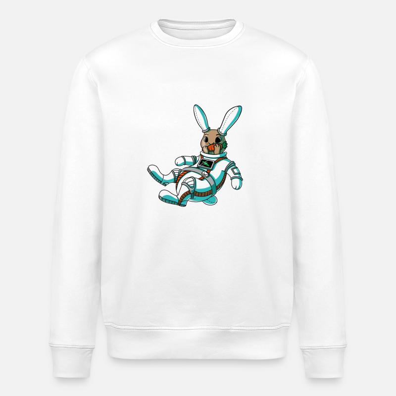 Austronauten Kaninchen - Stanley/Stella Unisex Bio-Sweatshirt ROLLER - Weiß
