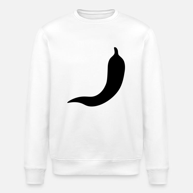 Chilli vector outline - Stanley/Stella ROLLER Unisex Organic Sweatshirt - white