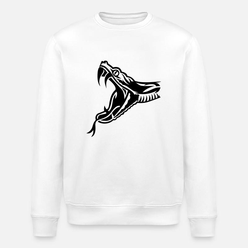 Snake - Stanley/Stella ROLLER Unisex Organic Sweatshirt - white