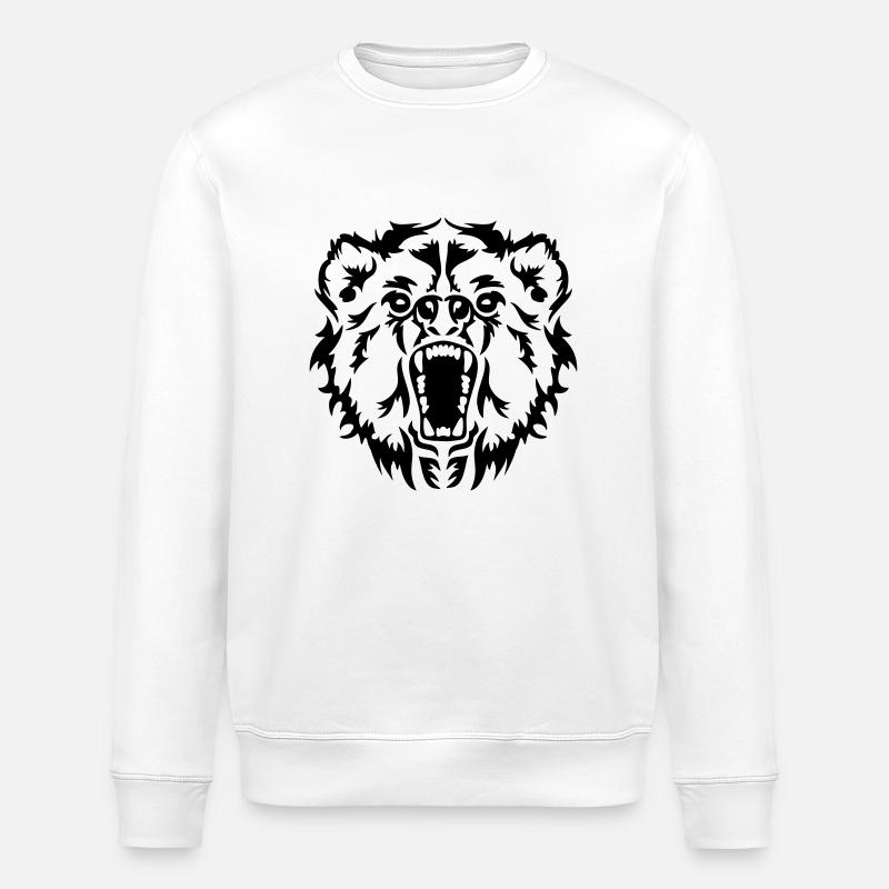 Bear - Stanley/Stella ROLLER Unisex Organic Sweatshirt - white