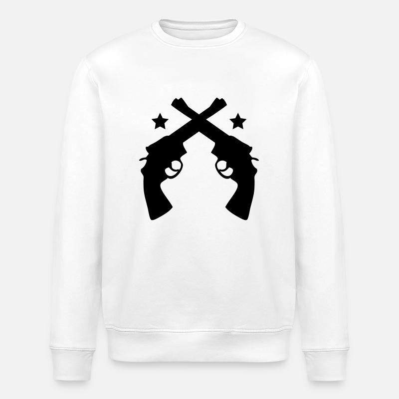 pistolets croisés - Sweat bio ROLLER Stanley/Stella Unisexe - blanc