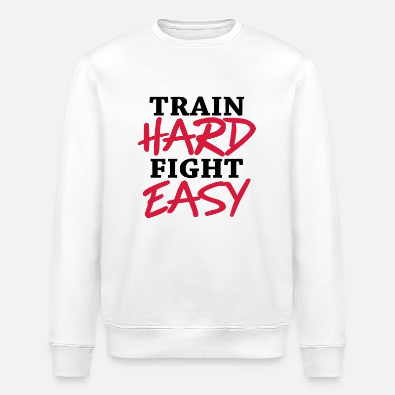 Train hard - Fight easy - Sweat bio ROLLER Stanley/Stella Unisexe - blanc
