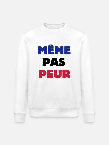 Même pas Peur - Sweat bio ROLLER Stanley/Stella Unisexe - blanc