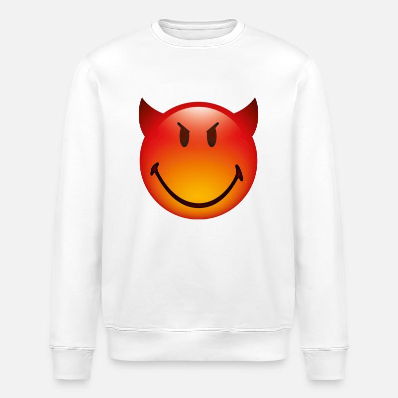 Smiley Glossy Devil - Sweat bio ROLLER Stanley/Stella Unisexe - blanc
