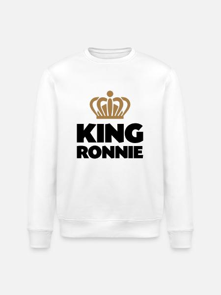 King ronnie name thing crown - Stanley/Stella ROLLER Unisex Organic Sweatshirt - white