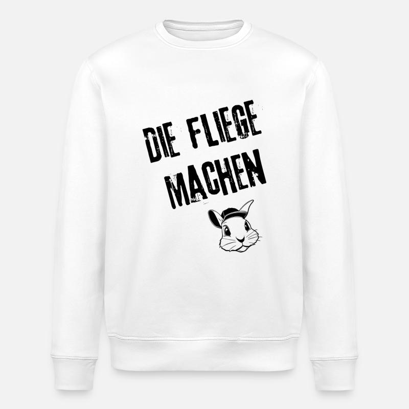 Fliegenes Design | Redewendung - Stanley/Stella Unisex Bio-Sweatshirt ROLLER - Weiß