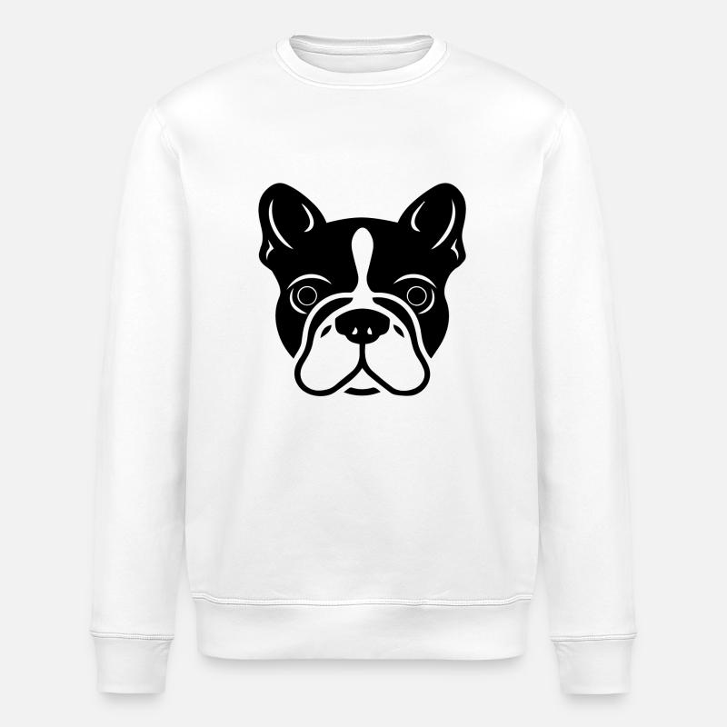 Französische Bulldogge - Stanley/Stella Unisex Bio-Sweatshirt ROLLER - Weiß