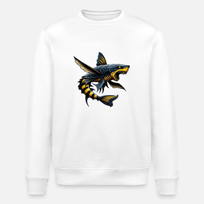 Wasp shark - Stanley/Stella ROLLER Unisex Organic Sweatshirt - white