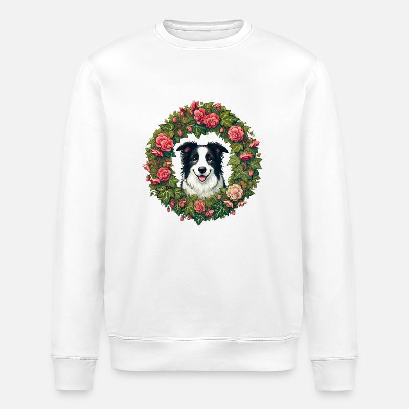 Border Collie mignon - Sweat bio ROLLER Stanley/Stella Unisexe - blanc