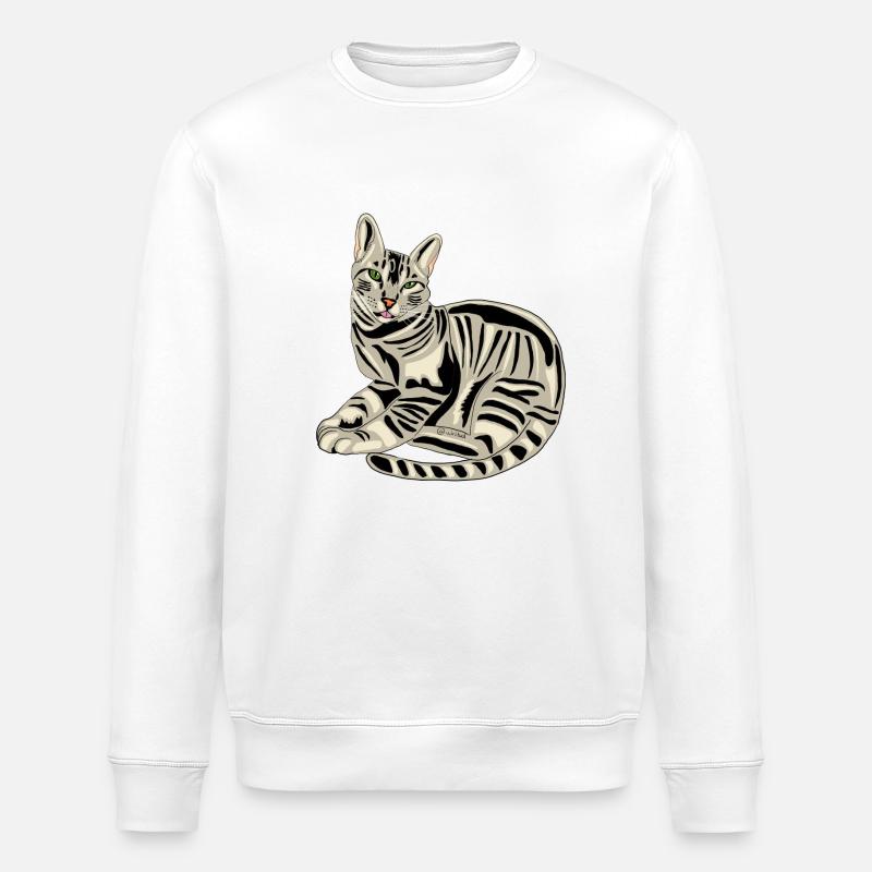 King Tabby Kitten - Stanley/Stella ROLLER Unisex Organic Sweatshirt - white