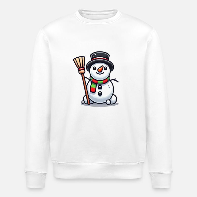 Schneemann Comic - Stanley/Stella Unisex Bio-Sweatshirt ROLLER - Weiß