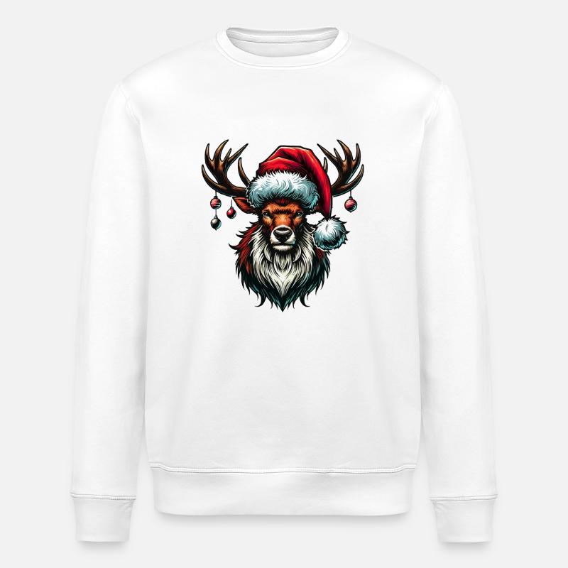 Cerf Noël Renne - Sweat bio ROLLER Stanley/Stella Unisexe - blanc