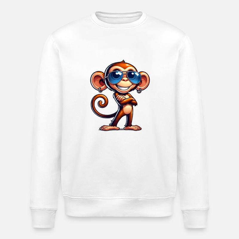 affe sonnenbrille - Stanley/Stella Unisex Bio-Sweatshirt ROLLER - Weiß
