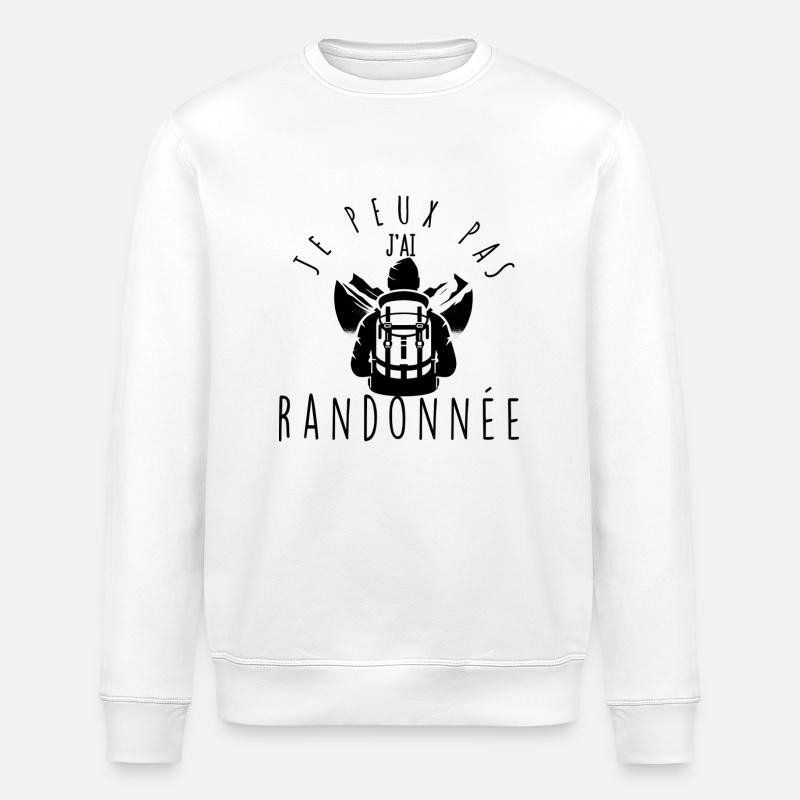 I can't, I hiked. - Stanley/Stella ROLLER Unisex Organic Sweatshirt - white