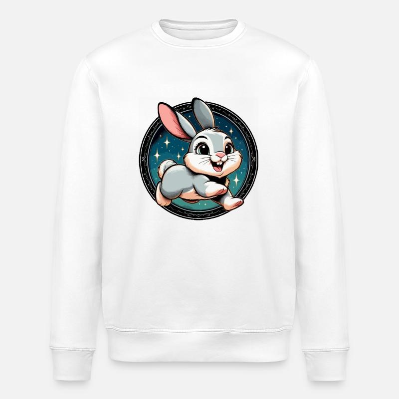 Lapin dans la nuit - Sweat bio ROLLER Stanley/Stella Unisexe - blanc