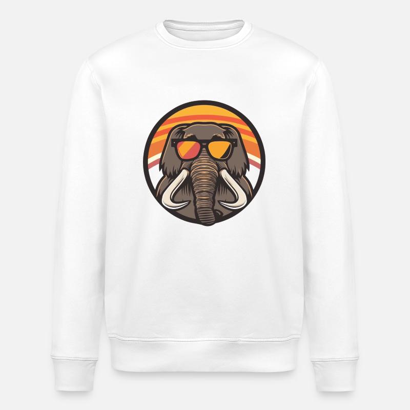 Mammut Comic Elefant Cool - Stanley/Stella Unisex Bio-Sweatshirt ROLLER - Weiß