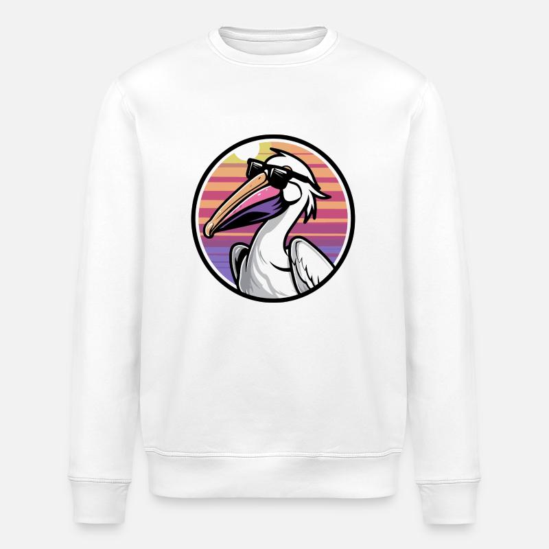 Pelikan Vogel Cool Comic - Stanley/Stella Unisex Bio-Sweatshirt ROLLER - Weiß