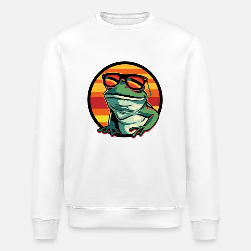 Frog Cool Comic - Stanley/Stella ROLLER Unisex Organic Sweatshirt - white