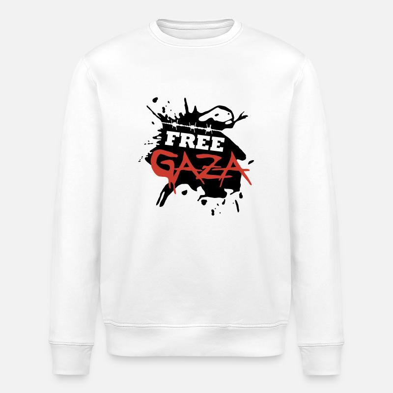 Free Gaza - Stanley/Stella Unisex Bio-Sweatshirt ROLLER - Weiß