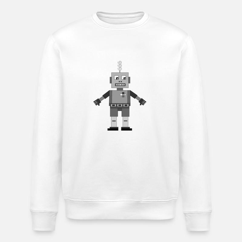 Robert, der Roboter - Stanley/Stella Unisex Bio-Sweatshirt ROLLER - Weiß