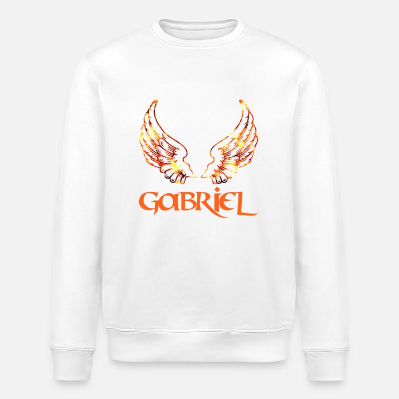 erzengel gabriel feuer - Stanley/Stella Unisex Bio-Sweatshirt ROLLER - Weiß