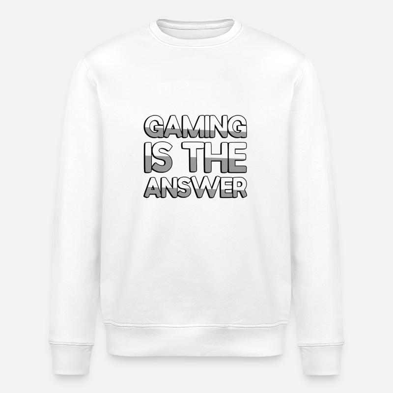 GAMING IS THE ANSWER - Gaming - Stanley/Stella ROLLER Unisex Organic Sweatshirt - white