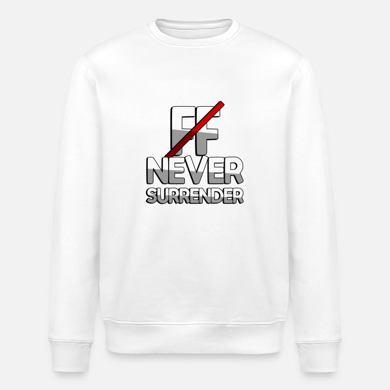 NEVER SURRENDER + FF - Gaming - Stanley/Stella ROLLER Unisex Organic Sweatshirt - white