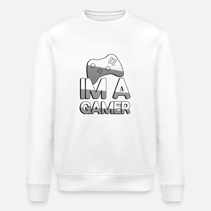 IM A GAMER + Controller - Gaming - Stanley/Stella Unisex Bio-Sweatshirt ROLLER - Weiß