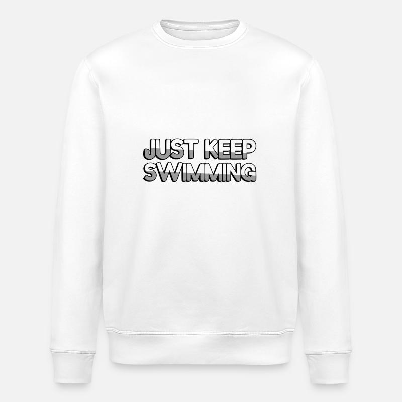 JUST KEEP SWIMMING - Schwimmen - Stanley/Stella ROLLER Unisex Organic Sweatshirt - white